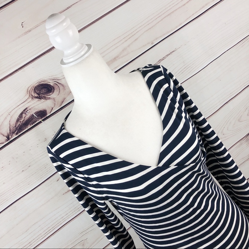 ANN TAYLOR stripe wrap long sleeve size small - Picture 2 of 5